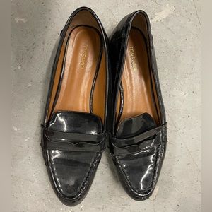Topshop Black Patent Leather Loafers